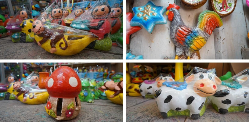 Artesanía de Ojojona alcancías floreros