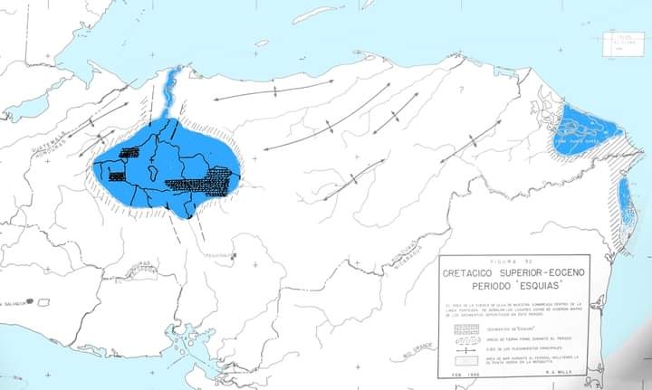 Mapa de Honduras donde se muestra el extenso mar de Esquías, en el norte de Comayagua